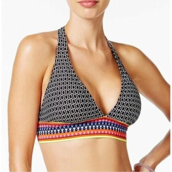 Jag All Oval You Chromatic Halter Triangle Tie-Back Bikini Swim Top Size S - Picture 1 of 8